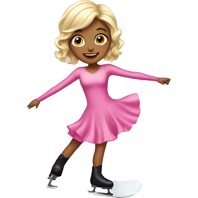 Pink dress ice skating girl emoji