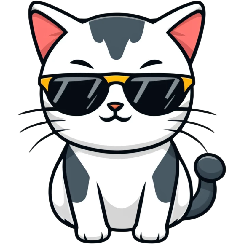 Cat wearing sunglasses  emoji