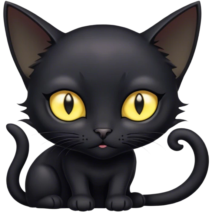 Black cat fairy short hair yellow eyes emoji
