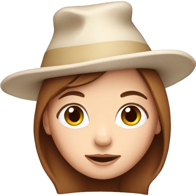 white girl with brown hair in birthday hat emoji