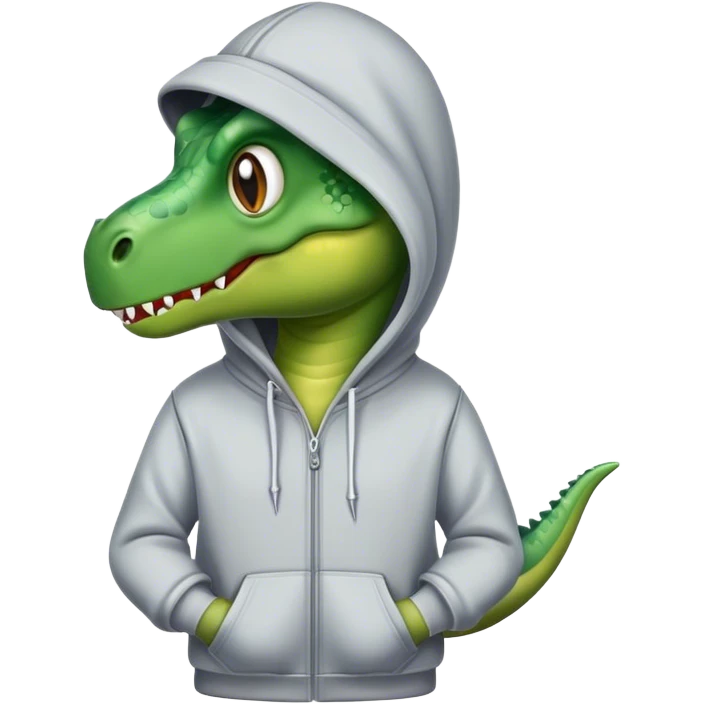 Dinosaur wearing hoodie emoji