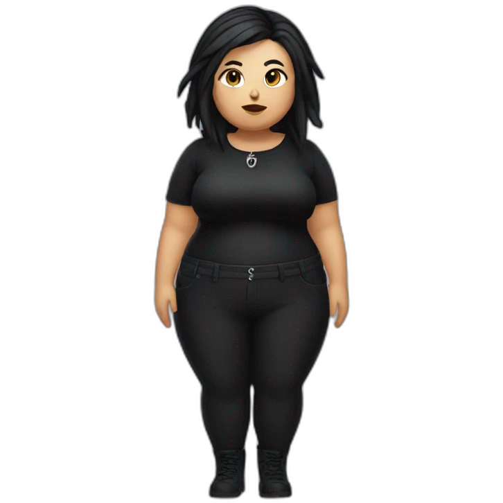 Plump goth woman emoji