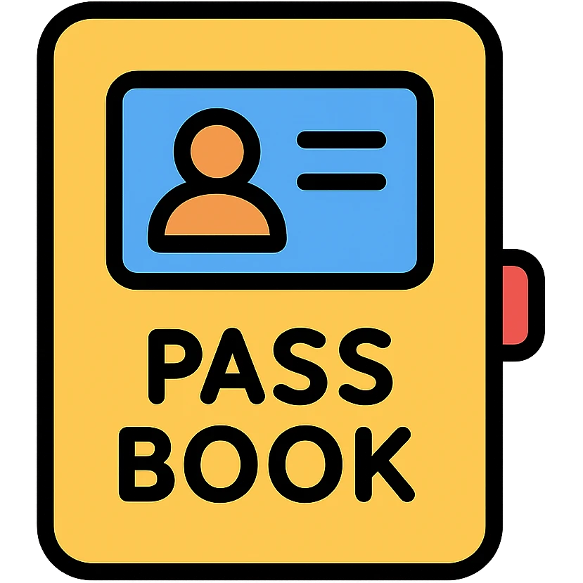 pass book icon with color outline emoji