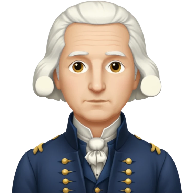 Draw George Washington with white hair, colonial suit & calm expression. emoji