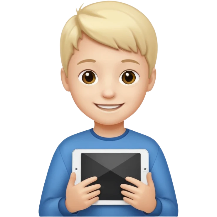 kid hold a tablet emoji
