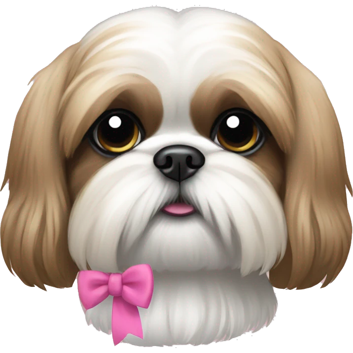 Shih Tzu dog wearing pink bow emoji