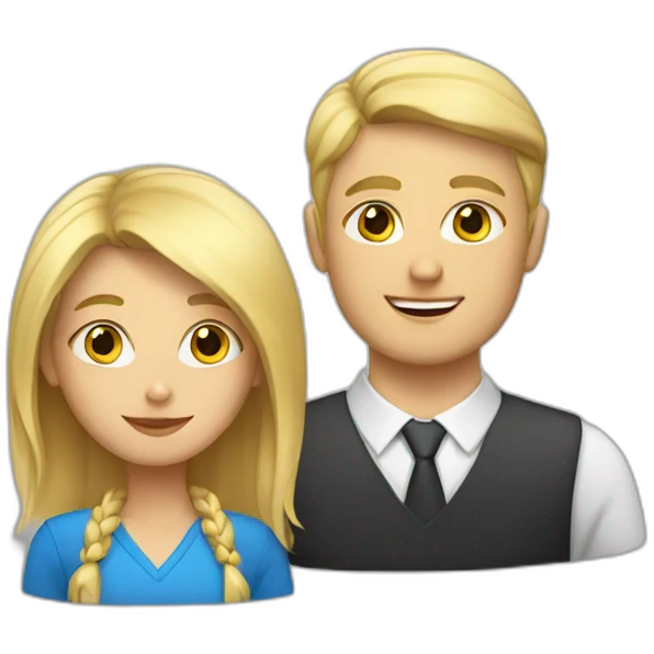 blonde girl with a teacher emoji