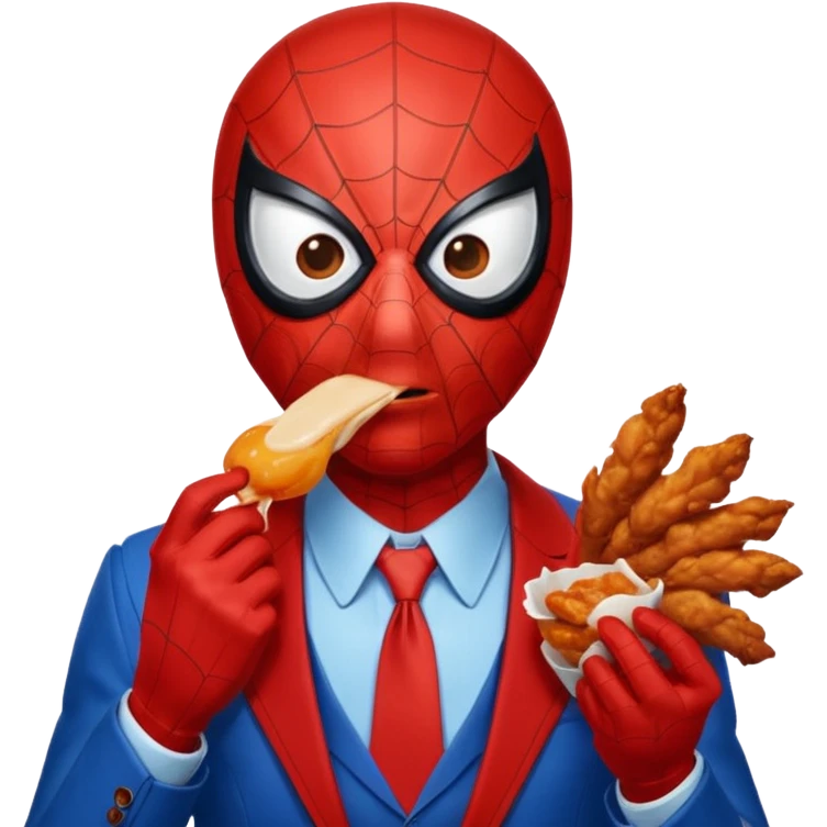 Spider man eating wings emoji