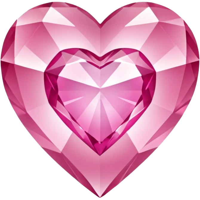 diamond heart with one mini pink heart inside of it  emoji