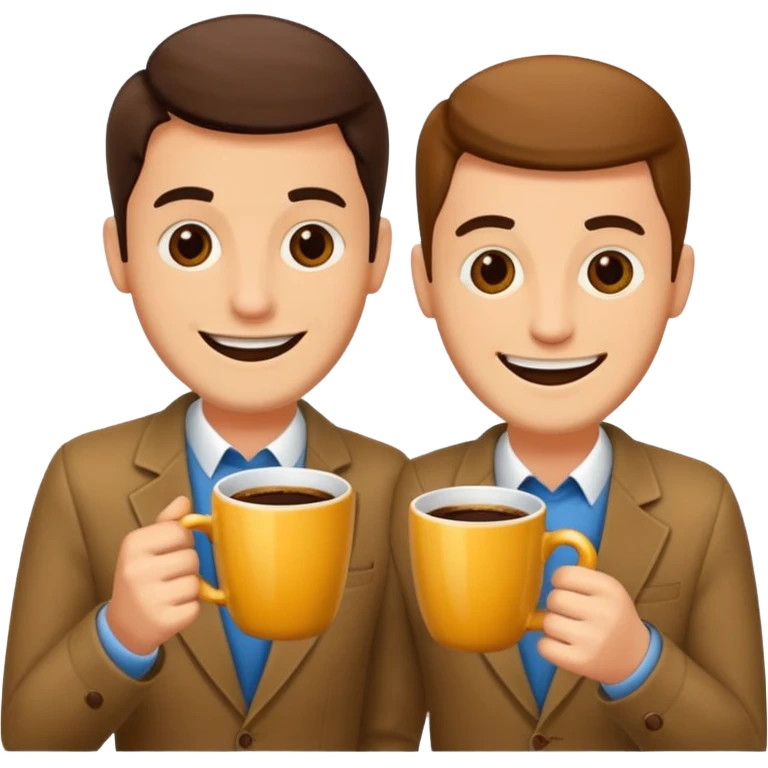 dos amigos hombres que comparten alquiler  emoji