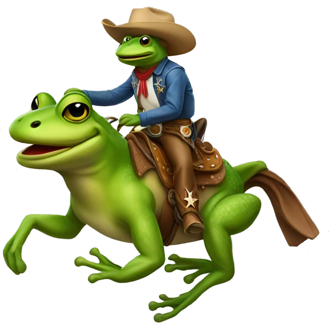 Cowboy frog riding a horse emoji