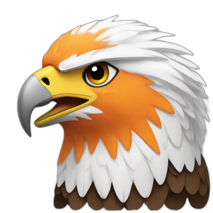 Eagle With only orange and white colors emoji