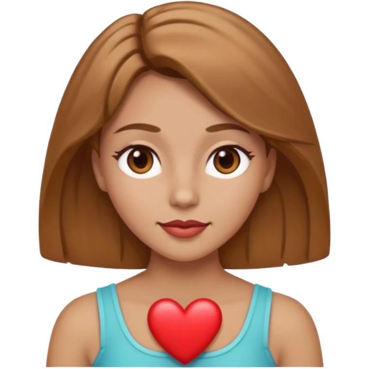 Light brown hair, tan lady heart eyes emoji
