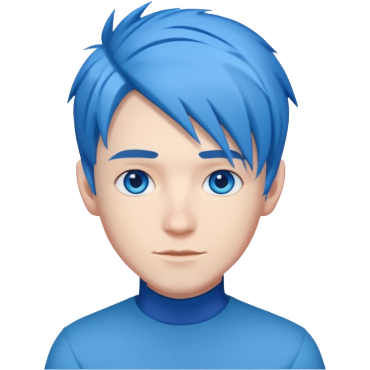 DanTDM with blue eyes, blue hair emoji