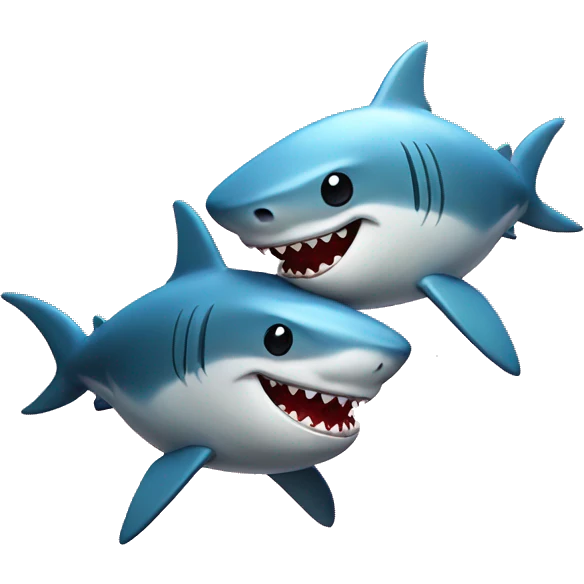 cute realistic sharks in love emoji