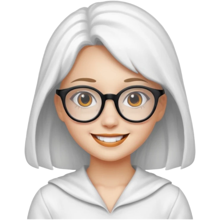 girl with hallowen white costumes with glasses emoji