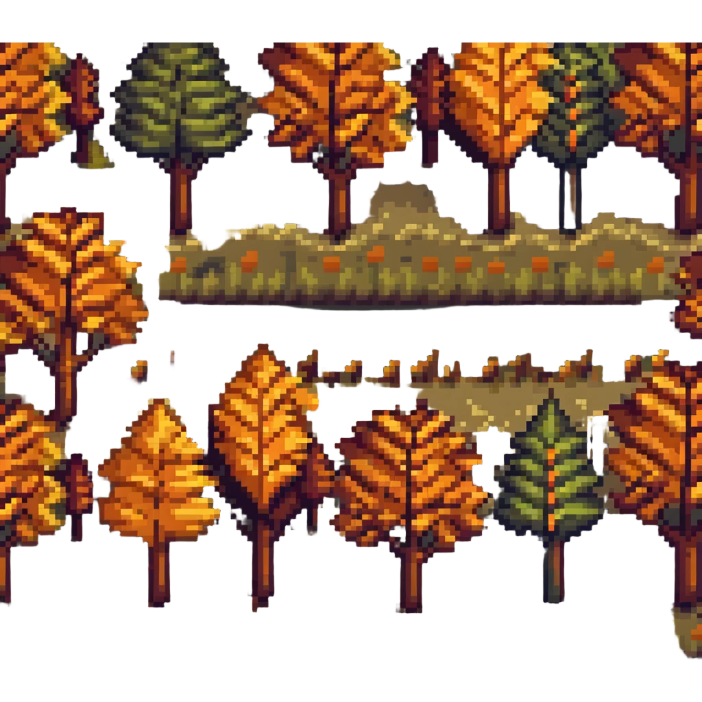 fall season landscape with trees and orange foliage emoji
