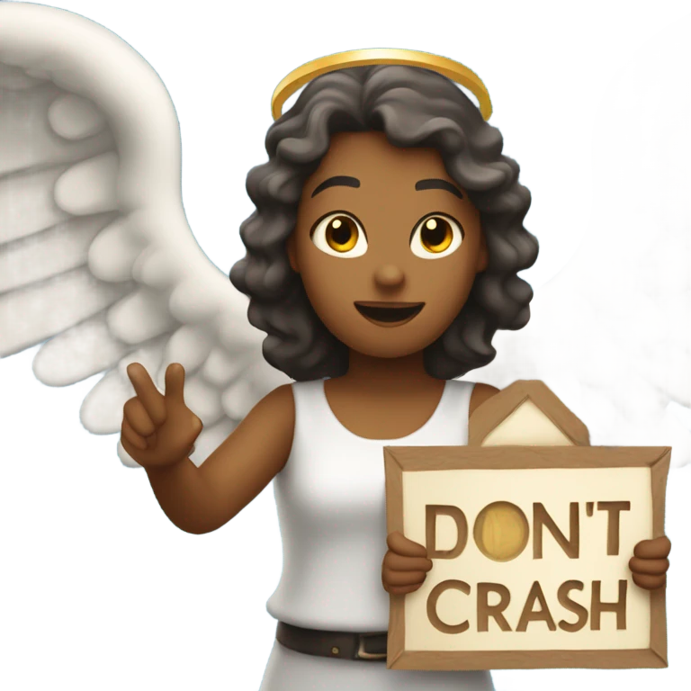 An angel holding a sign that says don’t crash out emoji