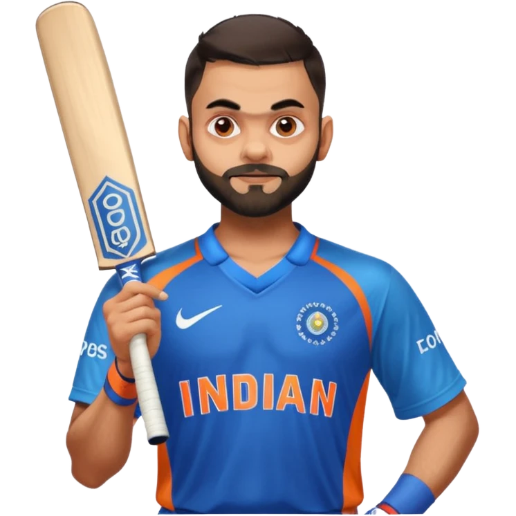 Virat Kohli wearing Indian jersey - wow emoji