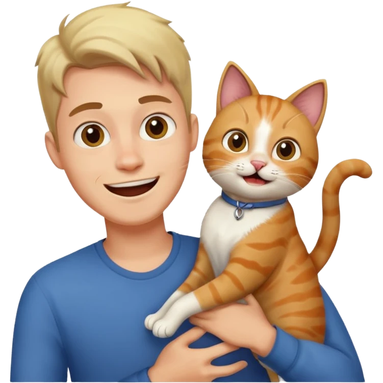 excited guy with a cat emoji