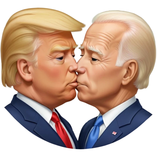 Donald Trump Kissing Joe Biden emoji