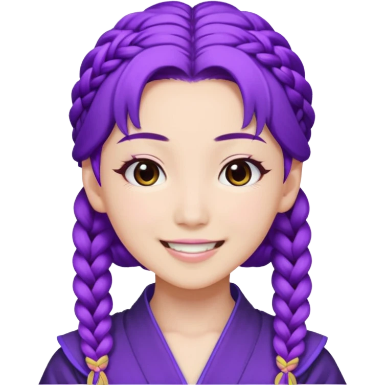 Rumi from K-pop demon hunters purple braid 1 emoji