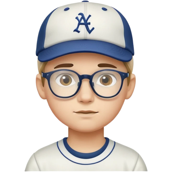 boy with glasses and baseball cap emoji