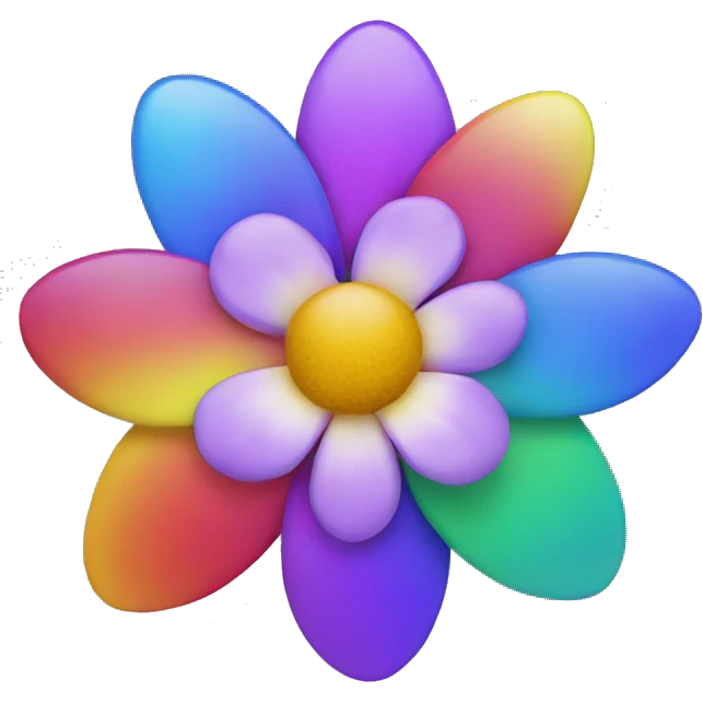 Rainbow colour Flower  emoji