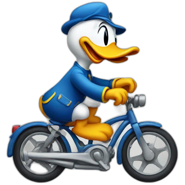 Donald duck riding a bike emoji