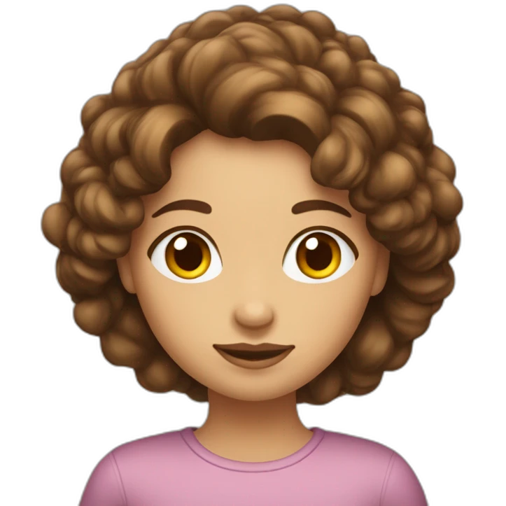 Une fille métisse avec les cheuveux brun légèrement bouclés emoji