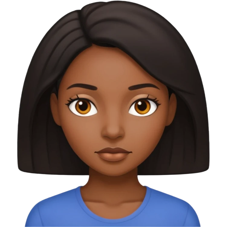 black woman, neutral expression emoji
