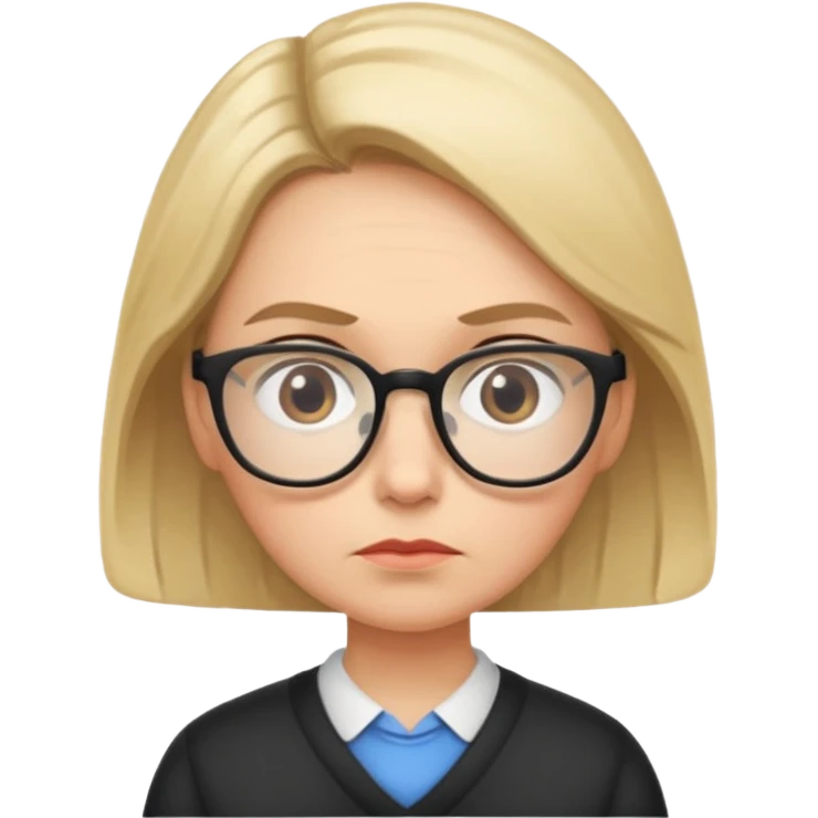 A thoughtful kindergardenteacher with a raised eyebrow and questioning look. emoji
