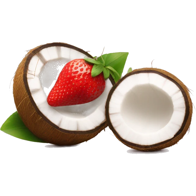 Coconut and strawberry emoji