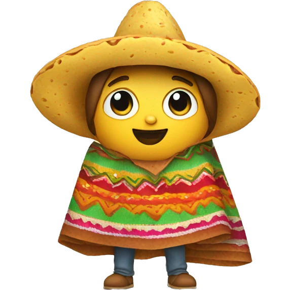 Taco wearing a Mexican poncho emoji
