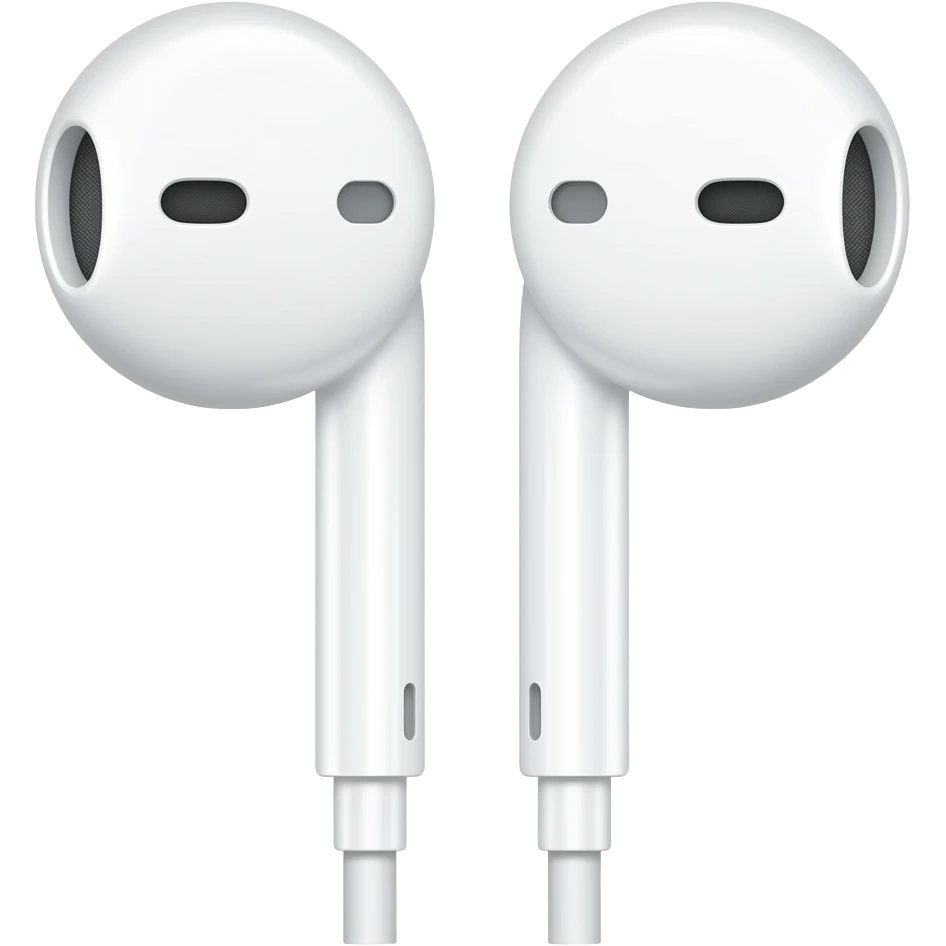 wired earphones iphone white emoji