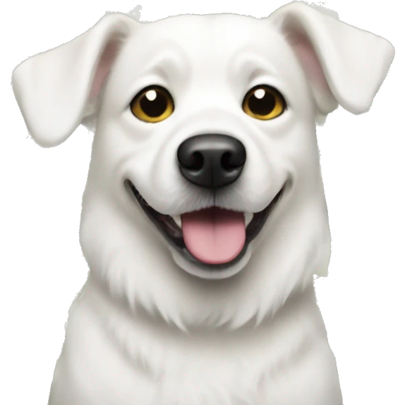 white dog with money emoji