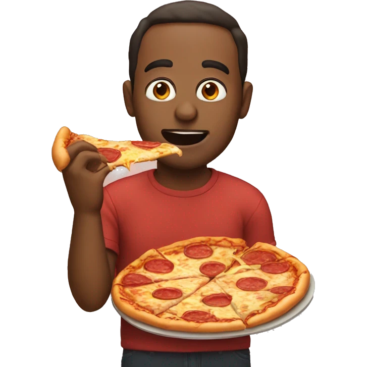 Man eating pizza  emoji