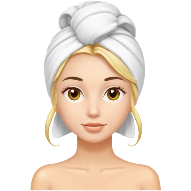 Cute spa girl with towel in here hair with spa mask  emoji