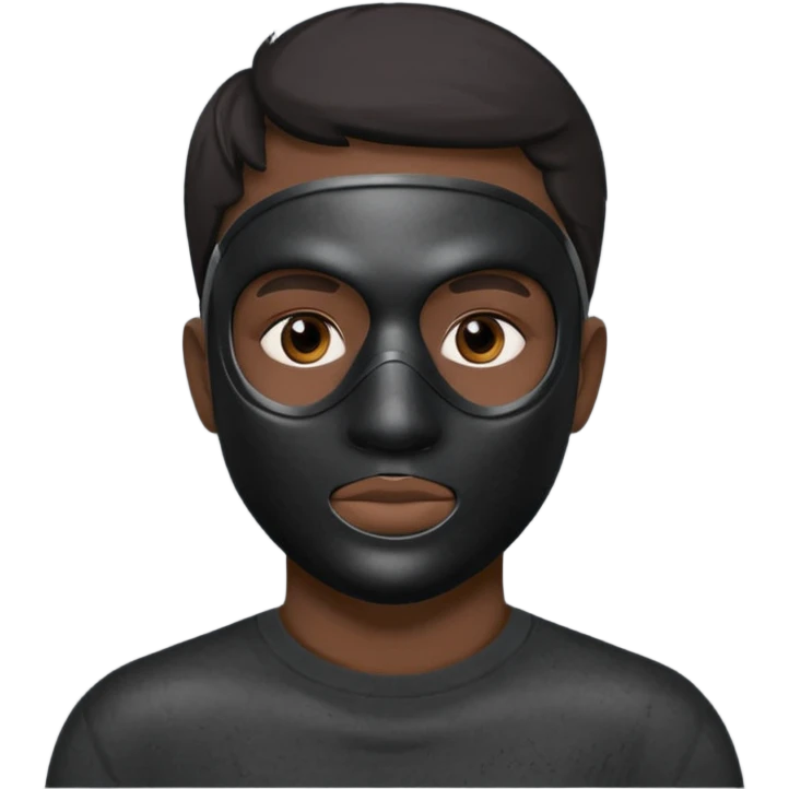  man, skincare charcoal face mask emoji