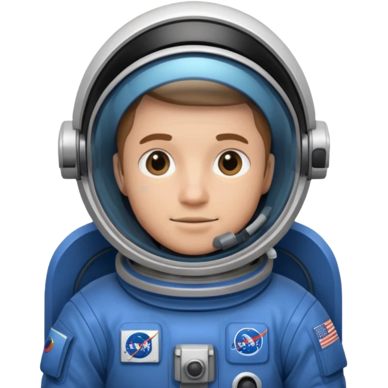 man,  astronaut, blue and black design emoji