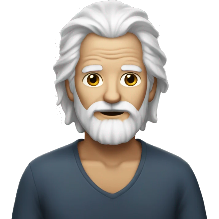 old an with white hair an long white beard emoji