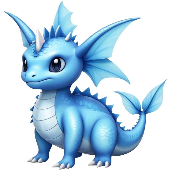 Edgy cool Lapras-Vaporeon-creature-hybrid full body  emoji