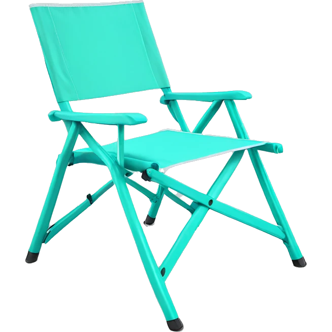 Realistic isolated tiffany blue folding camping chair emoji