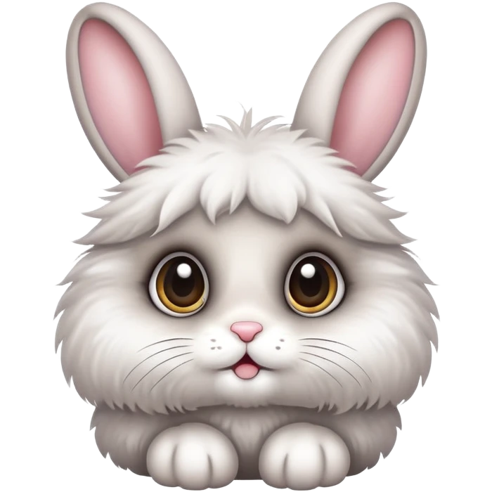 cutest bunny ever with big eyes and fluffy fur emoji