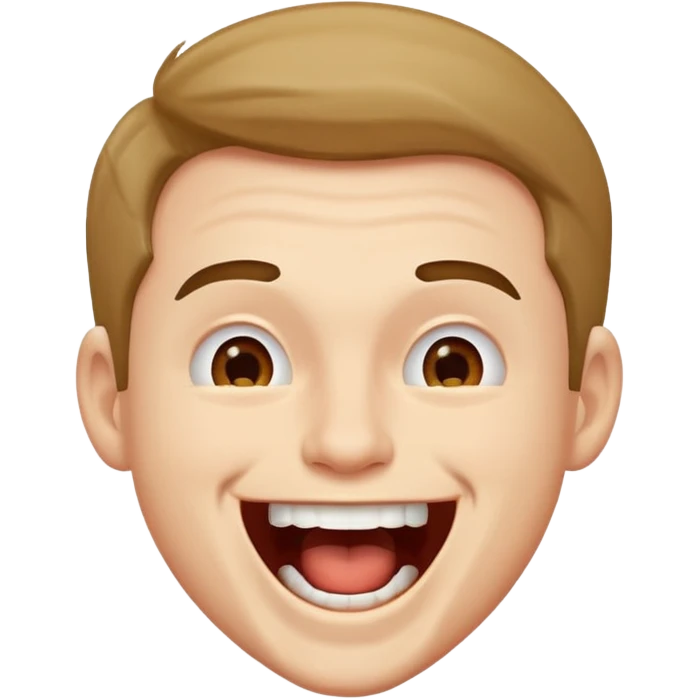 man laugh her mouth wide open emoji