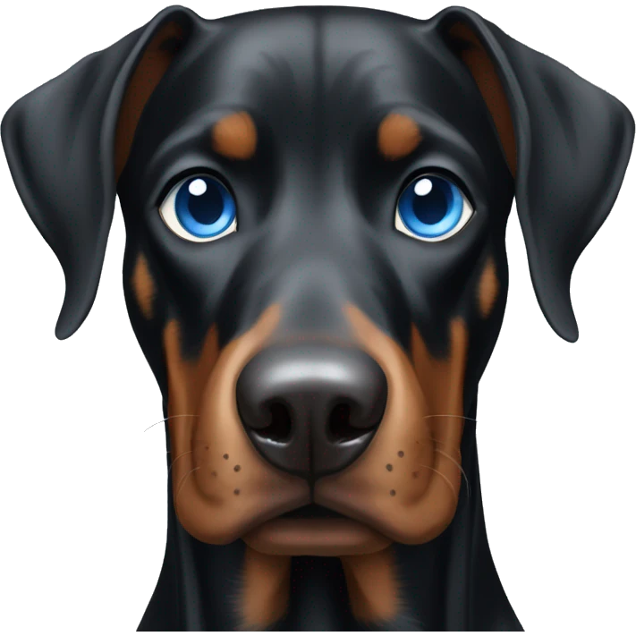 dobermann with blue eyes emoji