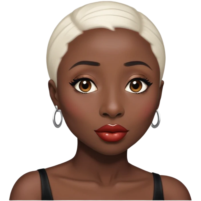 Cynthia erivo black hair Alluring black woman wide nose bald head big glossy lips emoji