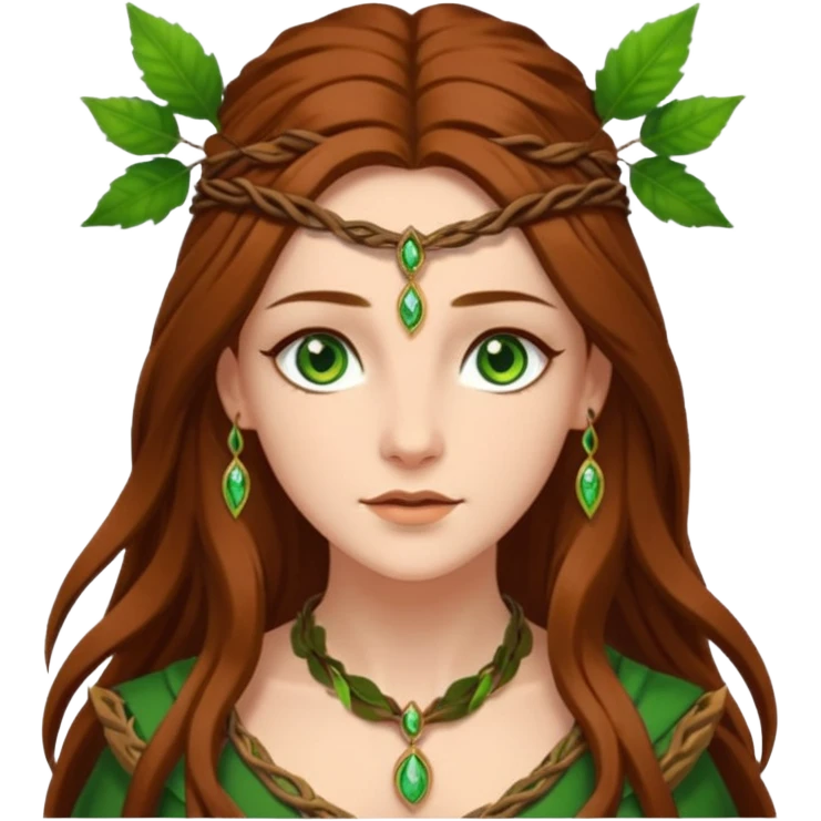Leaf-necklace druid queen emoji