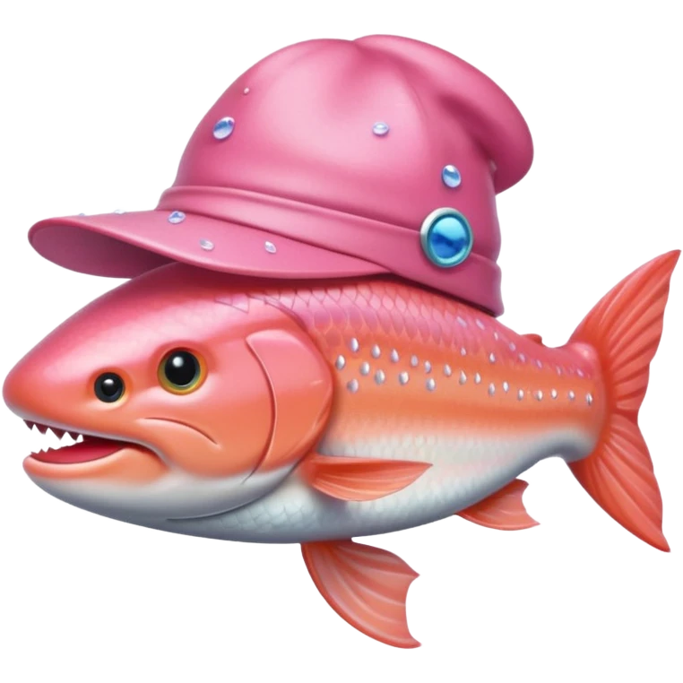 A salmon with a hat emoji