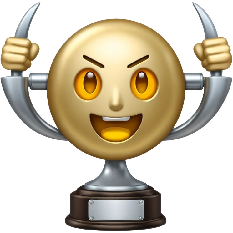 trofeu escrito "PANIC" emoji